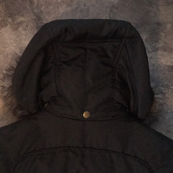 PERRY ELLIS Down Filled Long Black Warm Winter Puffy Parka Coat - Picture 6 of 8